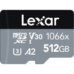 Lexar 512GB Professional 1066x UHS-I microSDXC Class 10 SILVER Series Memory 0