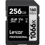 Lexar 256GB Professional 1066x UHS-I U3 Class 10 SDXC SILVER Series Memory C 0