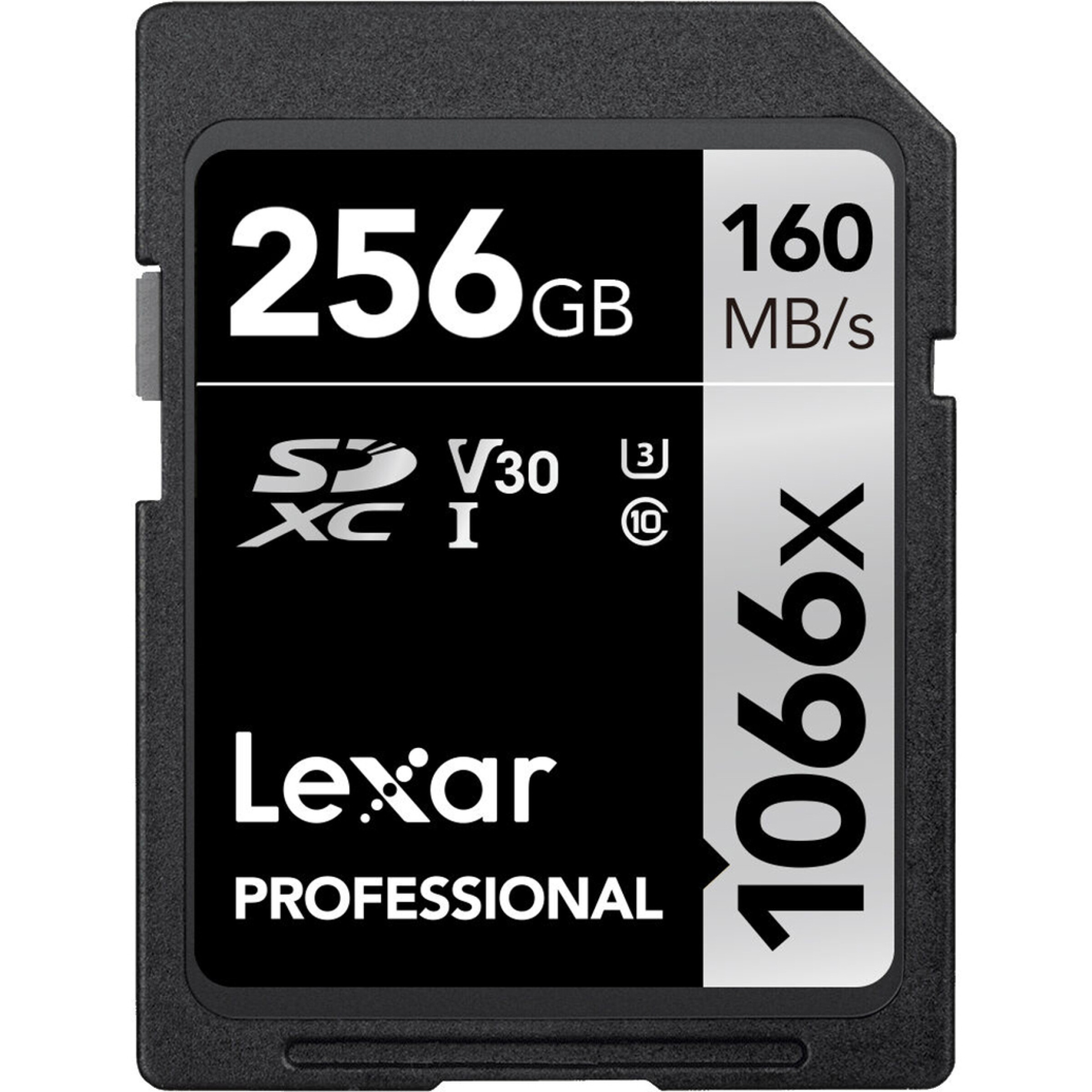 Lexar 256GB Professional 1066x UHS-I U3 Class 10 SDXC SILVER Series Memory C