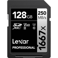 Lexar 128GB Professional 1667x UHS-II U3 V60 Class 10 SDXC Memory Card 0