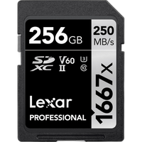Lexar 256GB Professional 1667x UHS-II U3 V60 Class 10 SDXC Memory Card 0