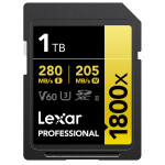 Lexar 1TB Professional 1800x UHS-II U3 Class 10 SDXC GOLD Series Memory Card 0