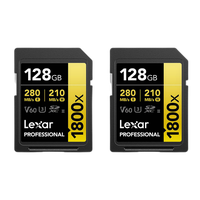 Lexar 128GB Professional 1800x UHS-II U3 Class 10 SDXC GOLD Series Memory Ca 0