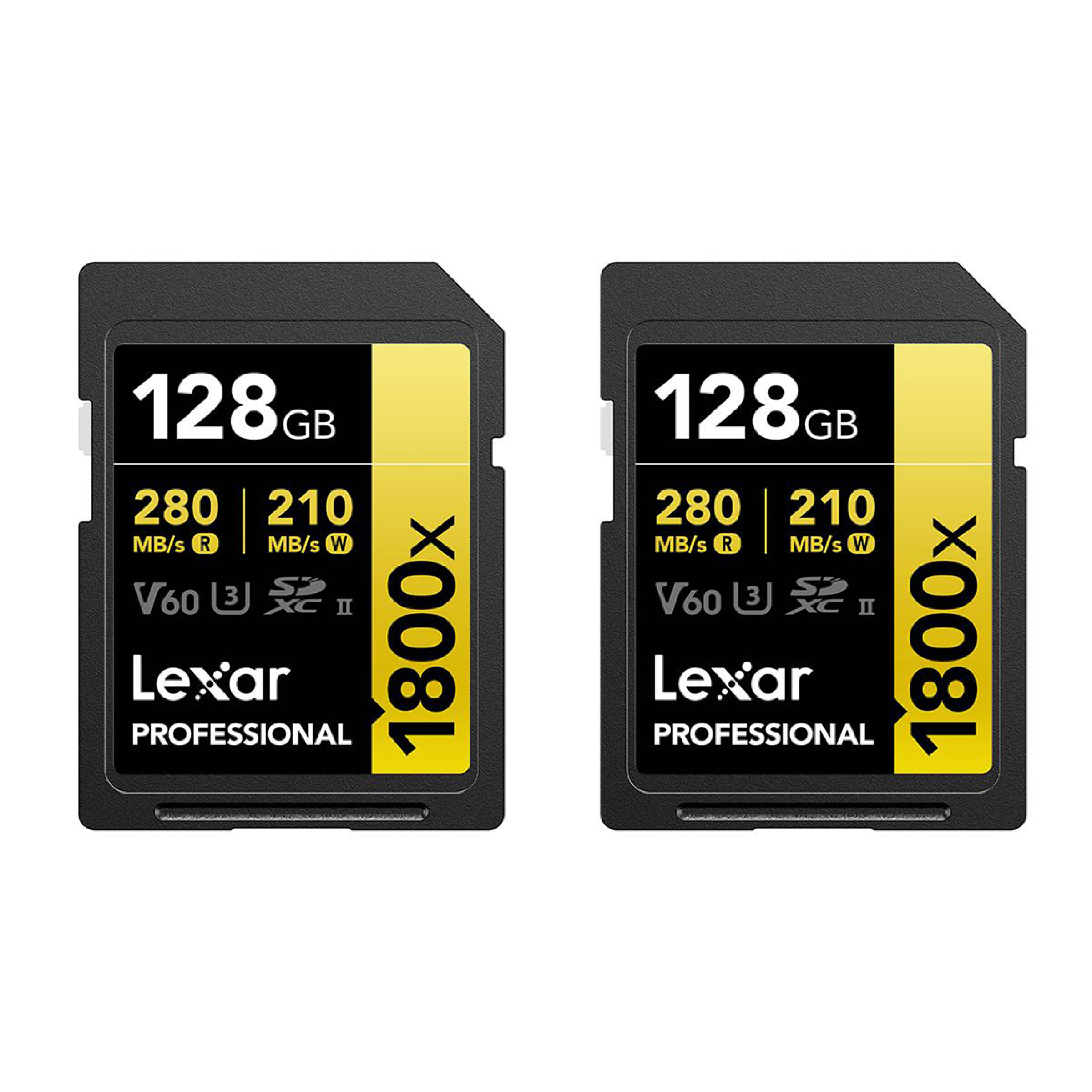 Lexar 128GB Professional 1800x UHS-II U3 Class 10 SDXC GOLD Series Memory Ca