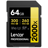 Lexar 64GB Professional 2000x UHS-II U3 V90 Class 10 SDXC Memory Card 0