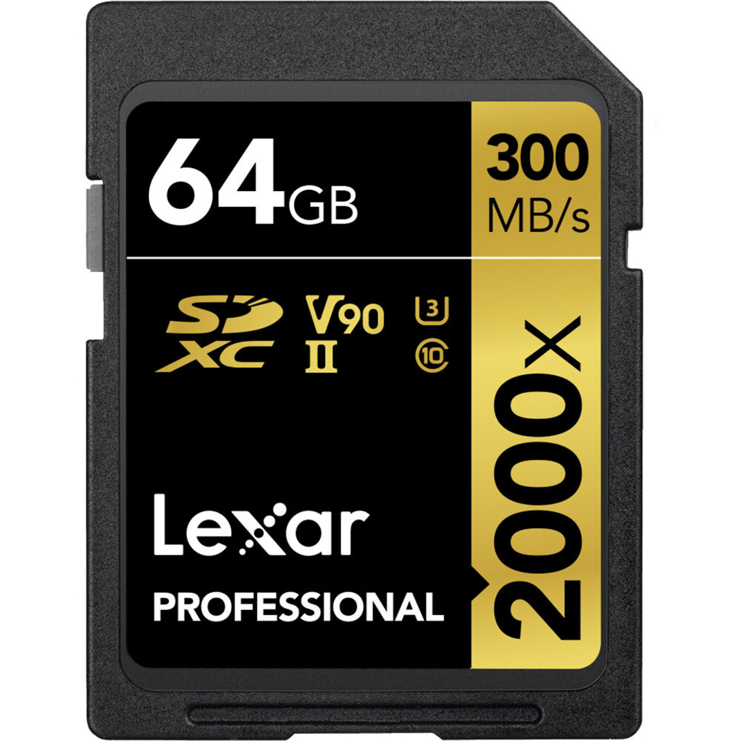 Lexar 64GB Professional 2000x UHS-II U3 V90 Class 10 SDXC Memory Card