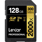 Lexar 128GB Professional 2000x UHS-II U3 V90 Class 10 SDXC Memory Card 0