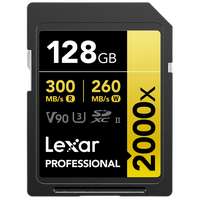Lexar 128GB Professional 2000x UHS-II U3 V90 Class 10 SDXC Memory Card 0