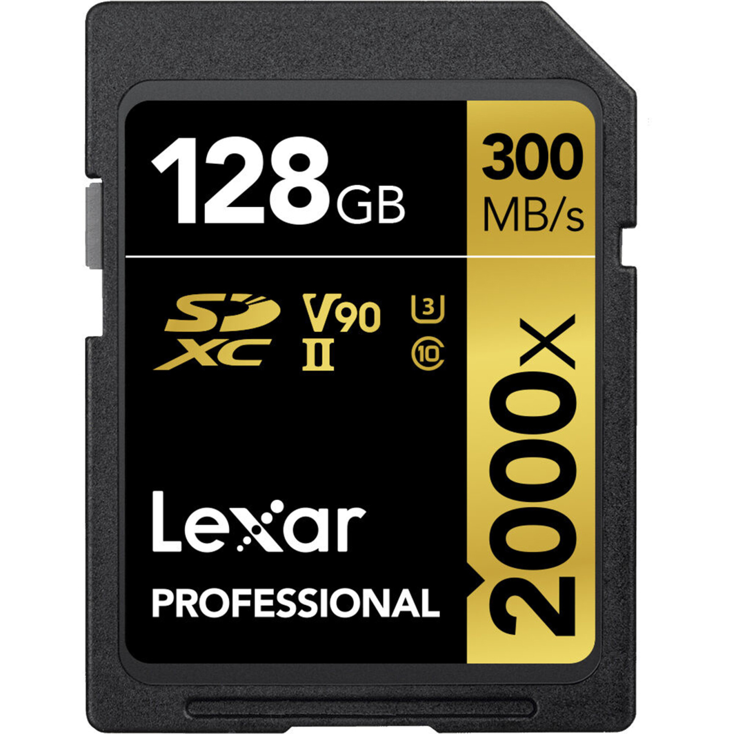 Lexar 128GB Professional 2000x UHS-II U3 V90 Class 10 SDXC Memory Card