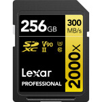 Lexar 256GB Professional 2000x UHS-II U3 V90 Class 10 SDXC Memory Card 0