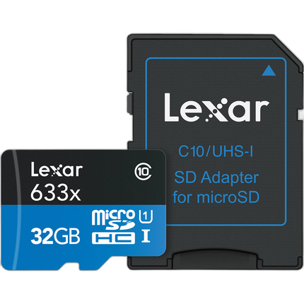 Lexar 32GB High Performance 633x UHS-I U1 V10 Class 10 MicroSDXC Memory Card