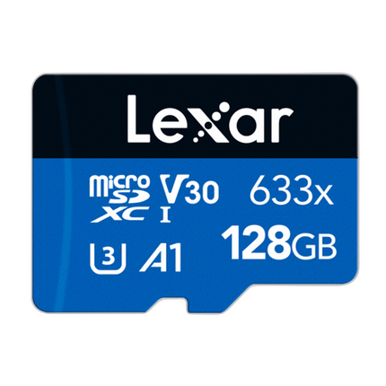 Lexar 128GB High Performance 633x UHS-I U3 V30 Class 10 MicroSDXC Memory Car