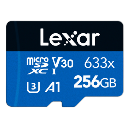 Lexar 256GB High Performance 633x UHS-I U3 V30 Class 10 MicroSDXC Memory Car