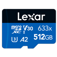 Lexar 512GB High Performance 633x UHS-I U3 V30 Class 10 MicroSDXC Memory Car 0