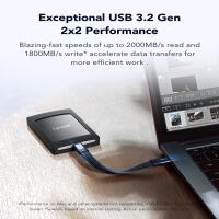Lexar SL500 USB 3.2 Gen2x2 Portable SSD 1TB with Magnetic Set Black 2