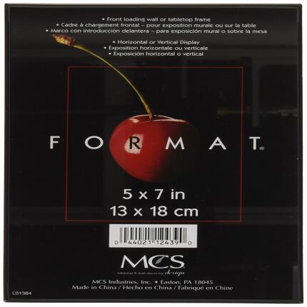MCS Format 5x7in Picture Frame with Easel (Black)