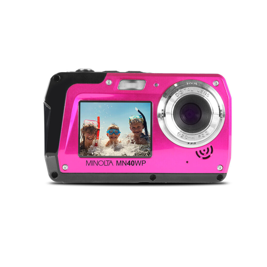 Minolta MN40WP 48MP QHD Dual LCD Screen Waterproof Camera (Pink)
