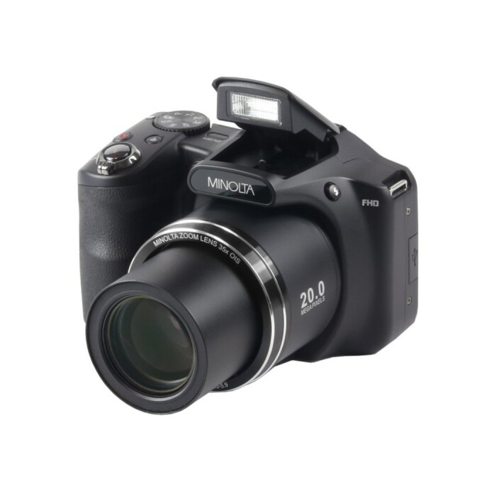 ミミガー Minolta MN35Z 20MP 35X Optical Zoom Wi-Fi Bridge Camera (Black)