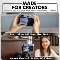 MINOLTA MND70 Retro 48 MP AF / 5K Ultra HD Dual Lens Camera w/WiFi (Silver/B 5