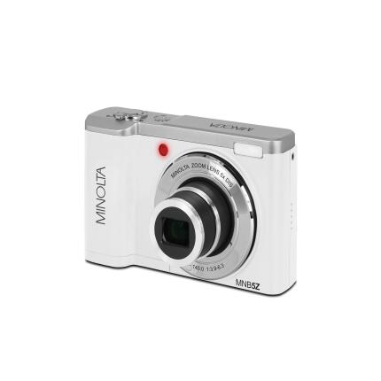 MINOLTA MNB5Z 48 MP / 5K Ultra HD Dual Lens Camera w/5x Optical Zoom (White)