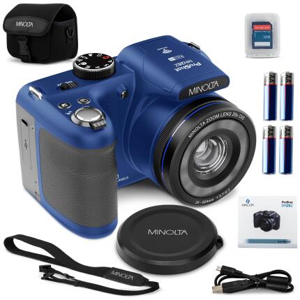 MINOLTA MN26Z ProShot 20 MP / 1080P FHD Bridge Camera w/26x Optical Zoom (Bl