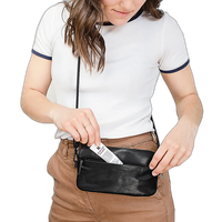 Moment Crossbody Wallet (Black Leather) 4