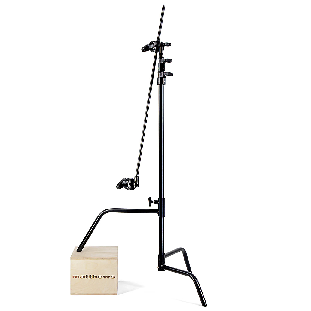 Matthews D/R Springload 40in C Stand w/ Grip Head and Arm - Black Chrome