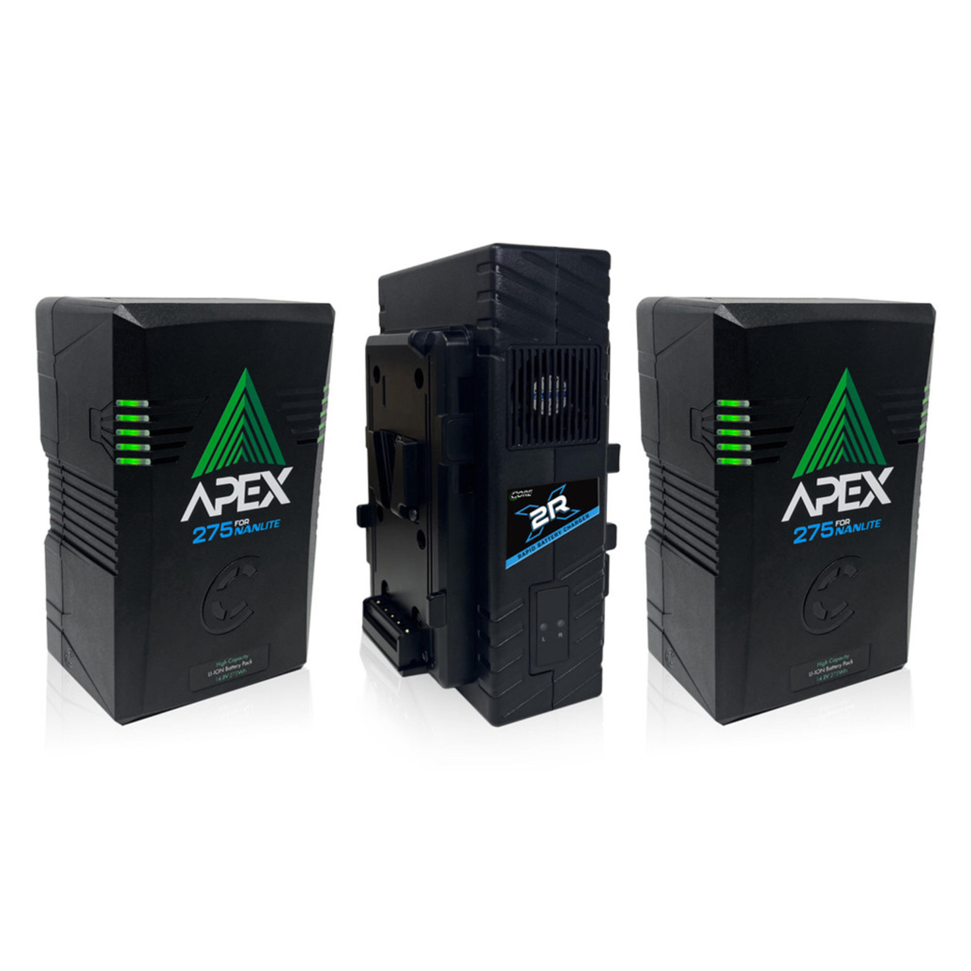 Nanlite Core Apex 275 V-Mount Battery 2-Pack  and  Dual Charger Bundle
