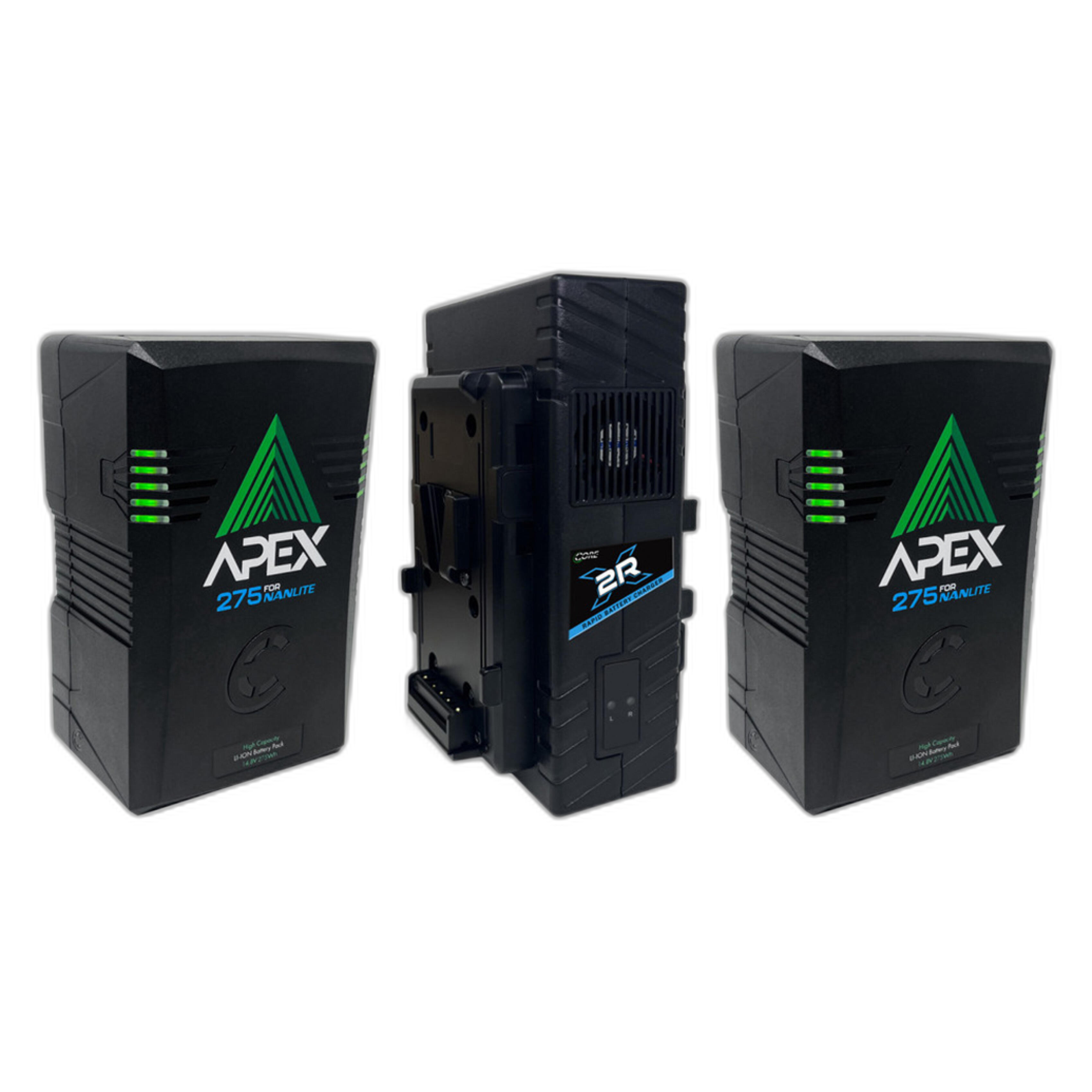Nanlite Core Apex 275 V-Mount Battery 2-Pack and Dual Charger Bundle