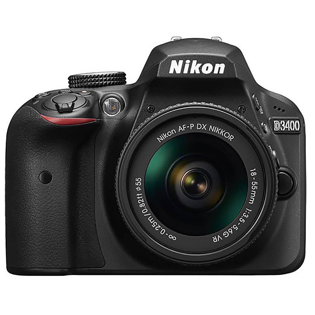 Nikon D3400 DX-format DSLR with AF-P DX NIKKOR 18-55mm f/3.5-5.6G VR Black