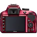 Nikon D3400 DSLR Red with 18-55mm f/3.5-5.6G VR  and  70-300mm f/4.5-6.3G ED 3