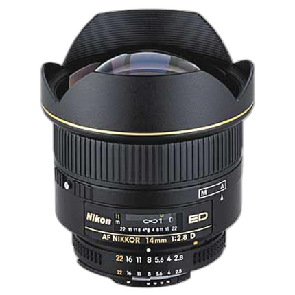 Nikon AF Nikkor 14mm f/2.8D ED Ultra Wide Angle Prime Lens - Black