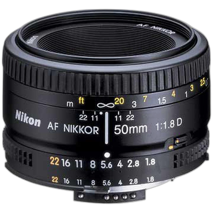 Nikon AF Nikkor 50mm f/1.8D Prime Lens - Black