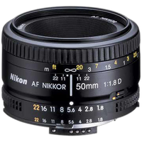 Nikon AF Nikkor 50mm f/1.8D Prime Lens - Black 0