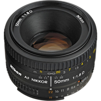 Nikon AF Nikkor 50mm f/1.8D Prime Lens - Black 1
