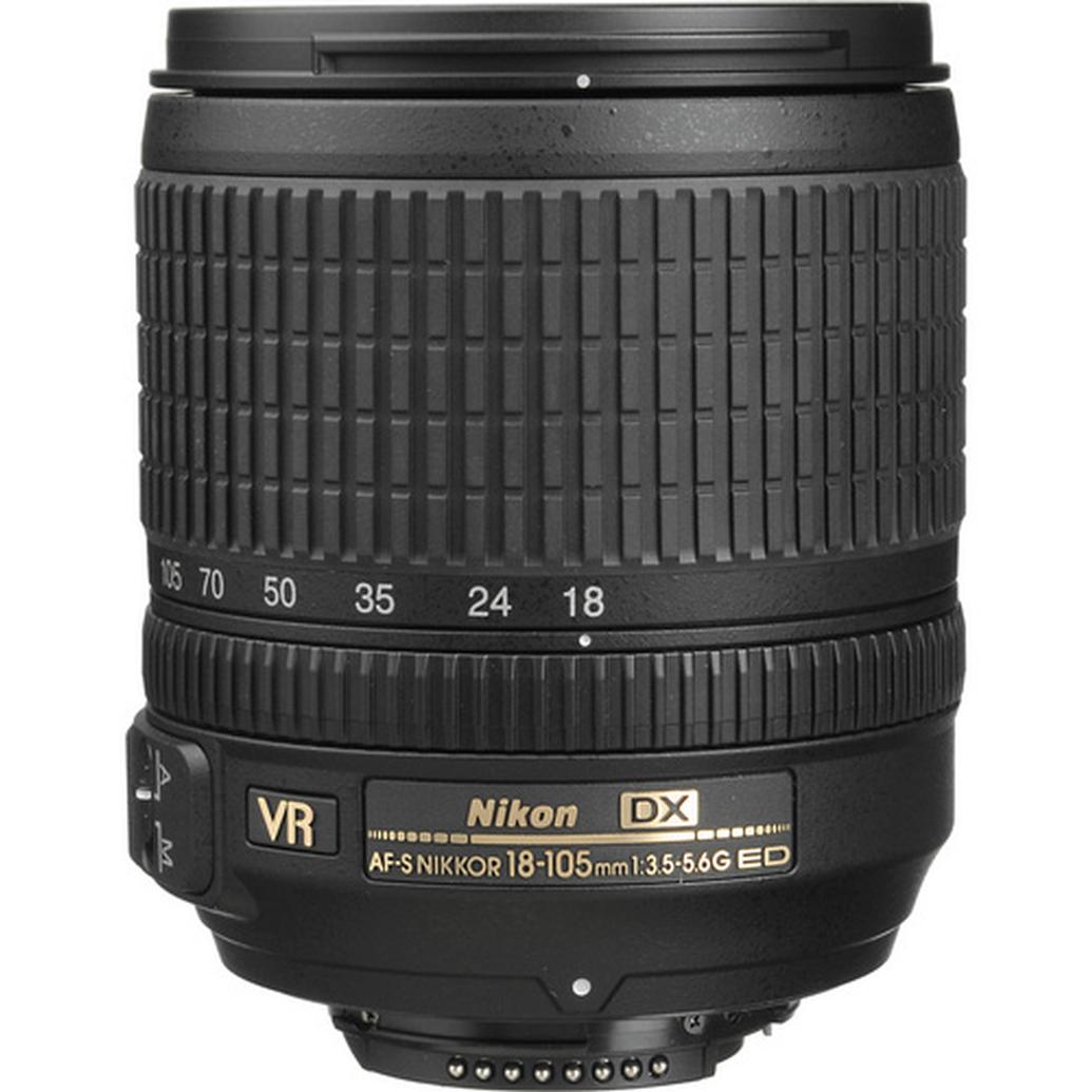 Nikon AF-S DX Nikkor 18-105mm f/3.5-5.6G ED VR Telephoto Lens - Black
