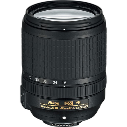 Nikon AF-S DX Nikkor 18-140mm f/3.5-5.6G ED VR Telephoto Zoom Lens - Black
