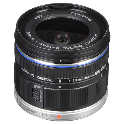 Olympus M.Zuiko ED 9-18mm f/4.0-5.6 Super Wide Angle Lens - Black