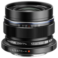 OM SYSTEM M.Zuiko Digital ED 12mm f/1:2.0 Wide Angle Lens - Black 0