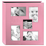 Pioneer 4 x 6 In. Collage Embossed Baby 4-UP Photo Album (240 Photos) - Pink 0
