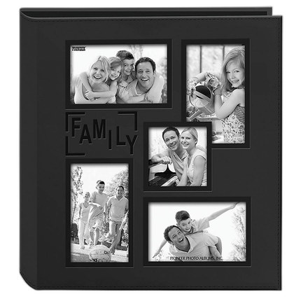 Pioneer 5-up Collage Embossed Family Photo Album - Black (240 4x6 photos)