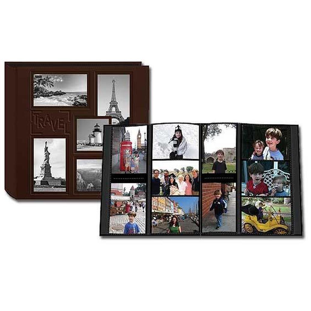 Pioneer 5-up Collage Embossed Travel Photo Album - Brown (240 4x6 photos)