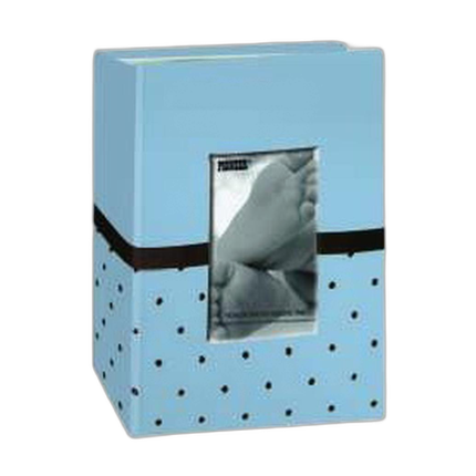 Pioneer 4 x 6 In. Baby Embroidered Frame Fabric Photo Album (100 Pages)-Blue
