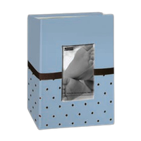 Pioneer 4 x 6 In. Baby Embroidered Frame Fabric Photo Album (100 Pages)-Blue 1