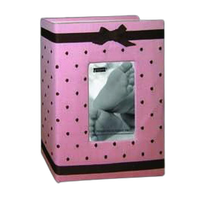 Pioneer 4 x 6 In. Baby Embroidered Frame Fabric Photo Album (100 Pages)-Pink 0