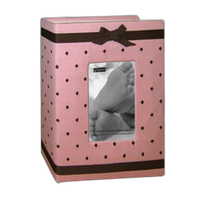 Pioneer 4 x 6 In. Baby Embroidered Frame Fabric Photo Album (100 Pages)-Pink 1