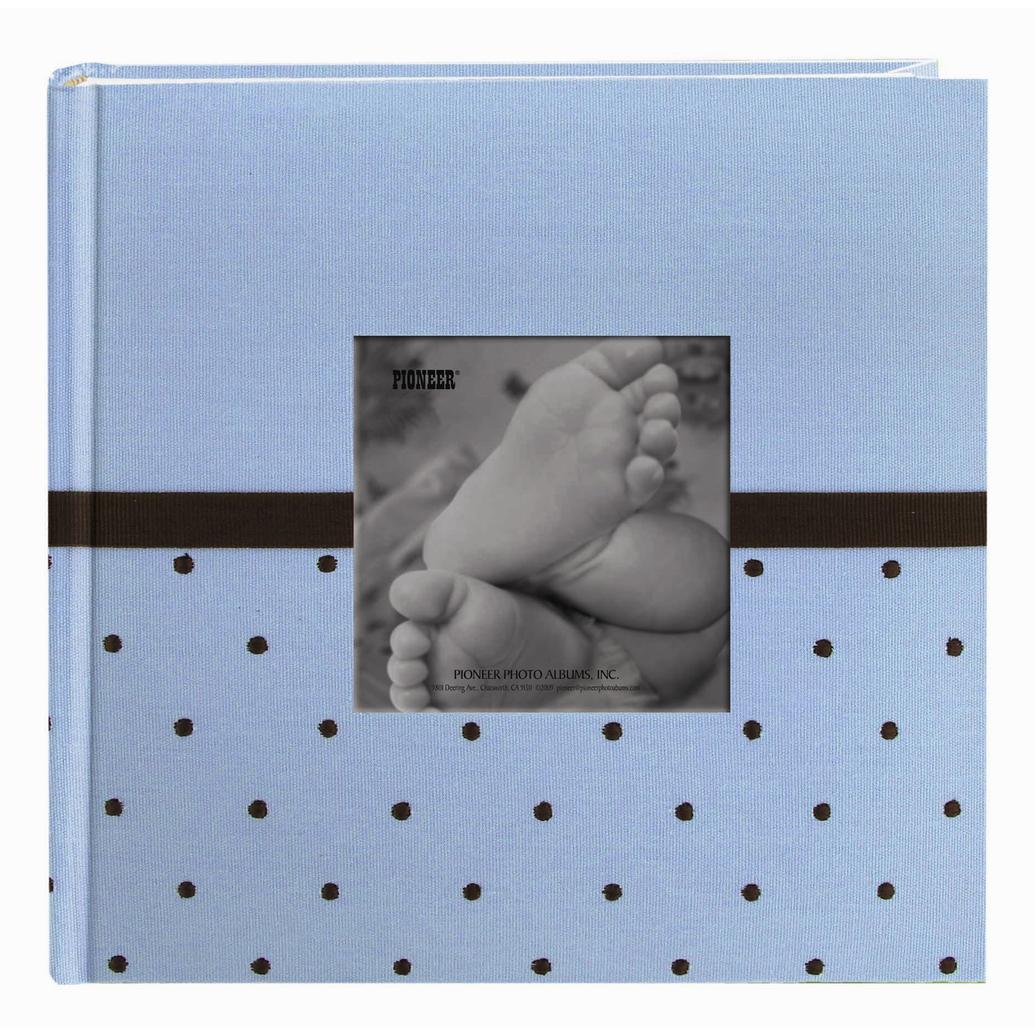 Pioneer 4 x 6 In. Baby Embroidered Frame Fabric Album 2-UP (200 Pages)-Blue
