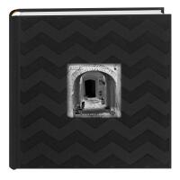 Pioneer Embossed Chevron Frame Front Album Black Accepts 200 4x6 2up Photos 0