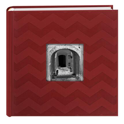 Pioneer Embossed Chevron Frame Front Album Red Accepts 200 4x6 2up Photos