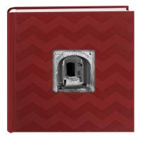 Pioneer Embossed Chevron Frame Front Album Red Accepts 200 4x6 2up Photos 0